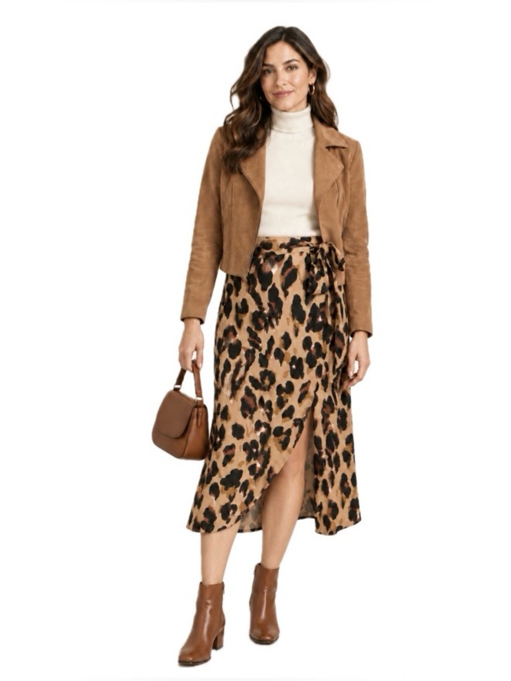 Newchoice, 🐆 Leopard Wrap Midi Skirt – Tie Waist – Flowy & Chic , Size S